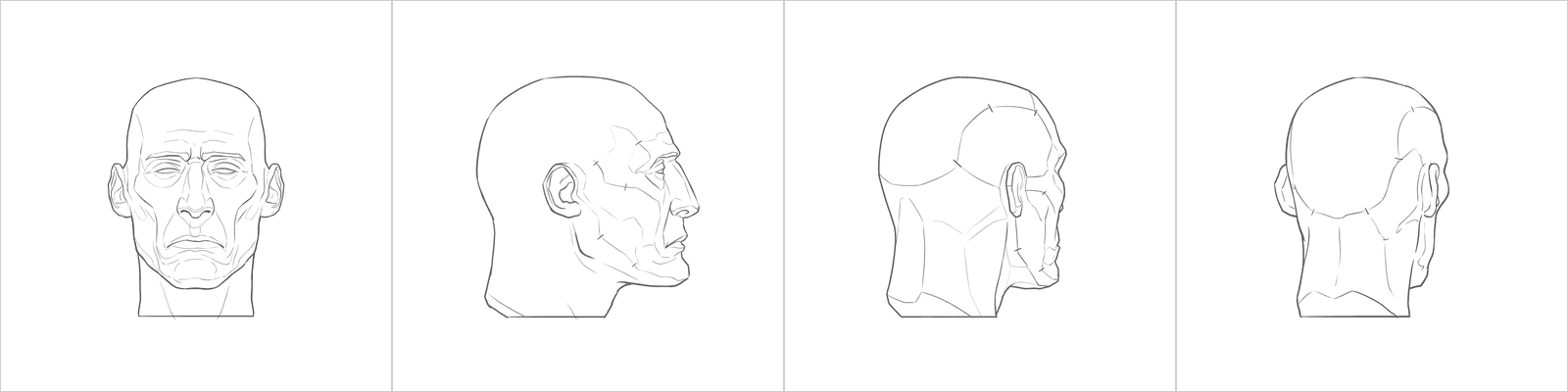 Head rotation study pack 02, four gate-accepted line angles