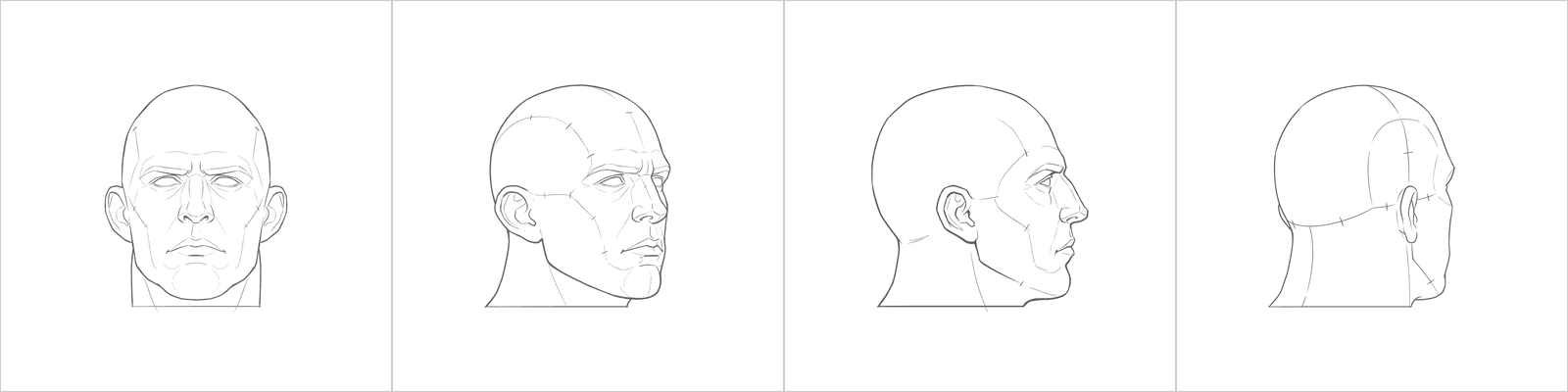 Head rotation study pack 03, four gate-accepted line angles