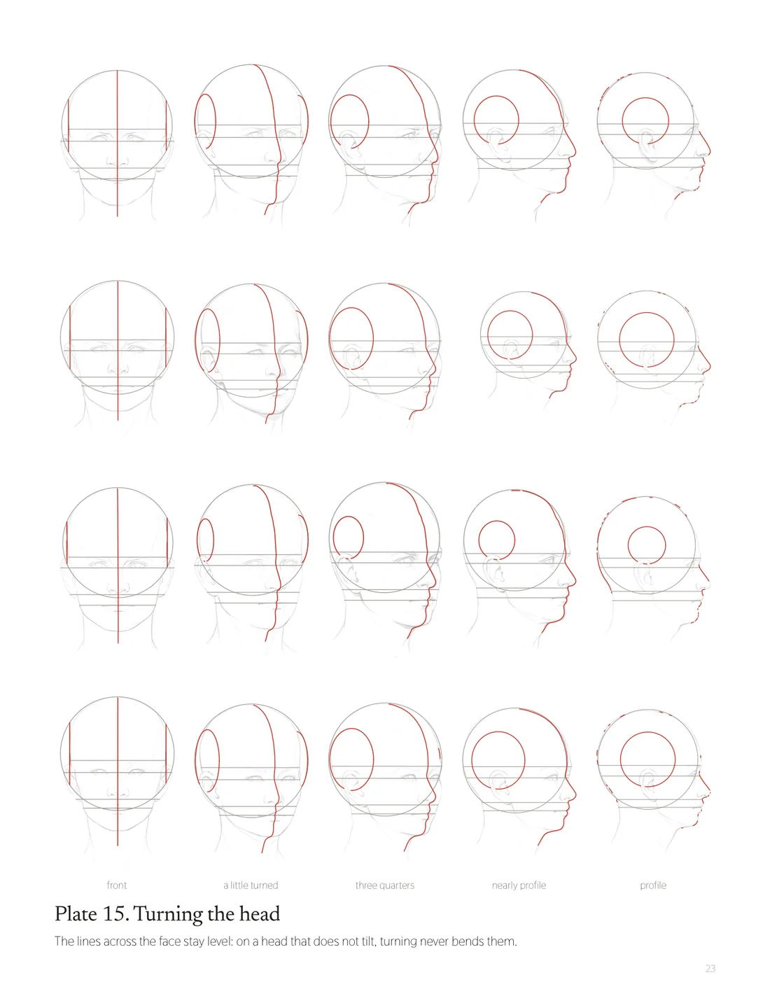 How to Draw the Head, page 23: Plate 15: turning the head