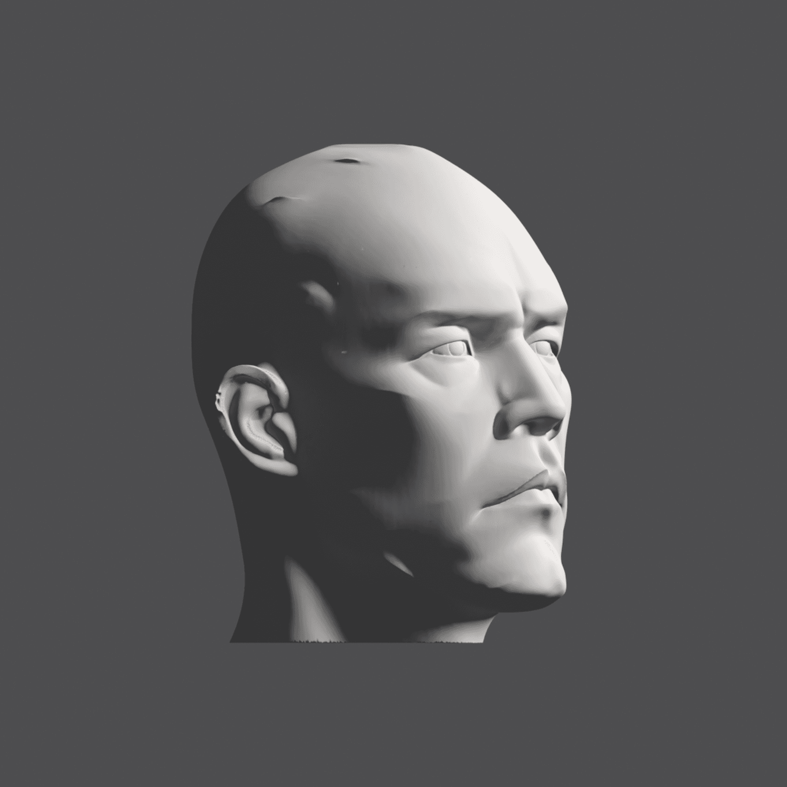 Head lighting reference, volume 1, hard plane head under light 1 at 45 degrees