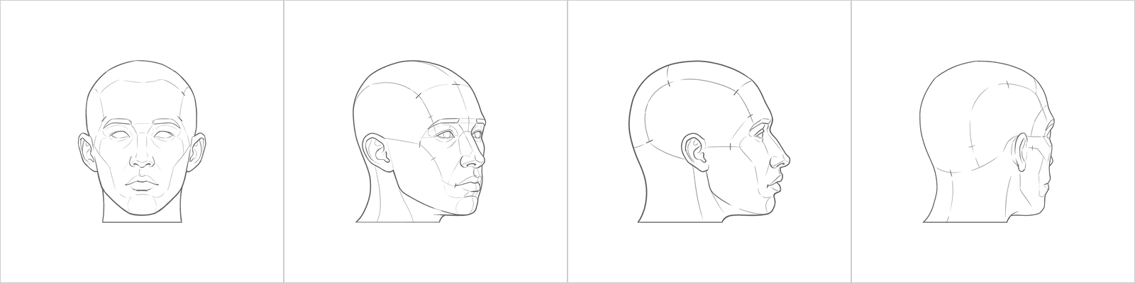Head rotation study pack 04, four gate-accepted line angles